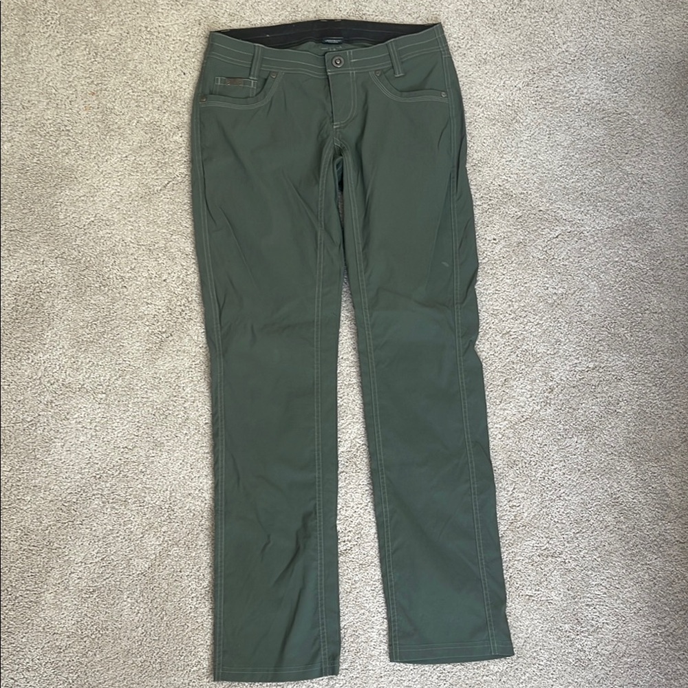 Kuhl Women's Straight Leg Pants in Forest Green Hiking Quick dry Performance